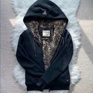 TNA Leopard Fur Hoodie